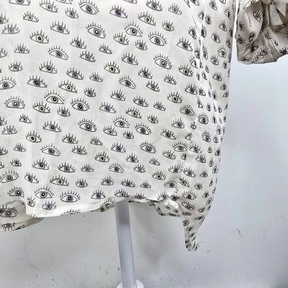 MUNTHE SAKS FIFTH AVENUE THIRD EYE NOVELTY Shirt Dress TUNIC BUTTON FRONT - Picture 4 of 10